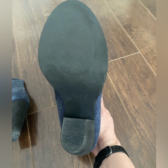 ALDO Blue Healed Boots Size 7.5 - Picture 11 of 16